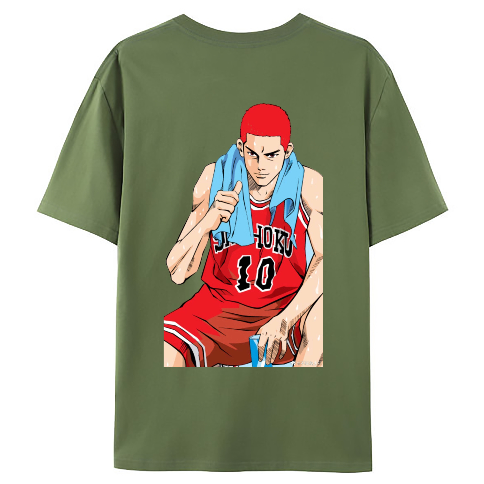 （画像用） SLAM DUNK／スラムダンク 綿100％ メンズ半袖Tシャツ（バックプリント） 通気性